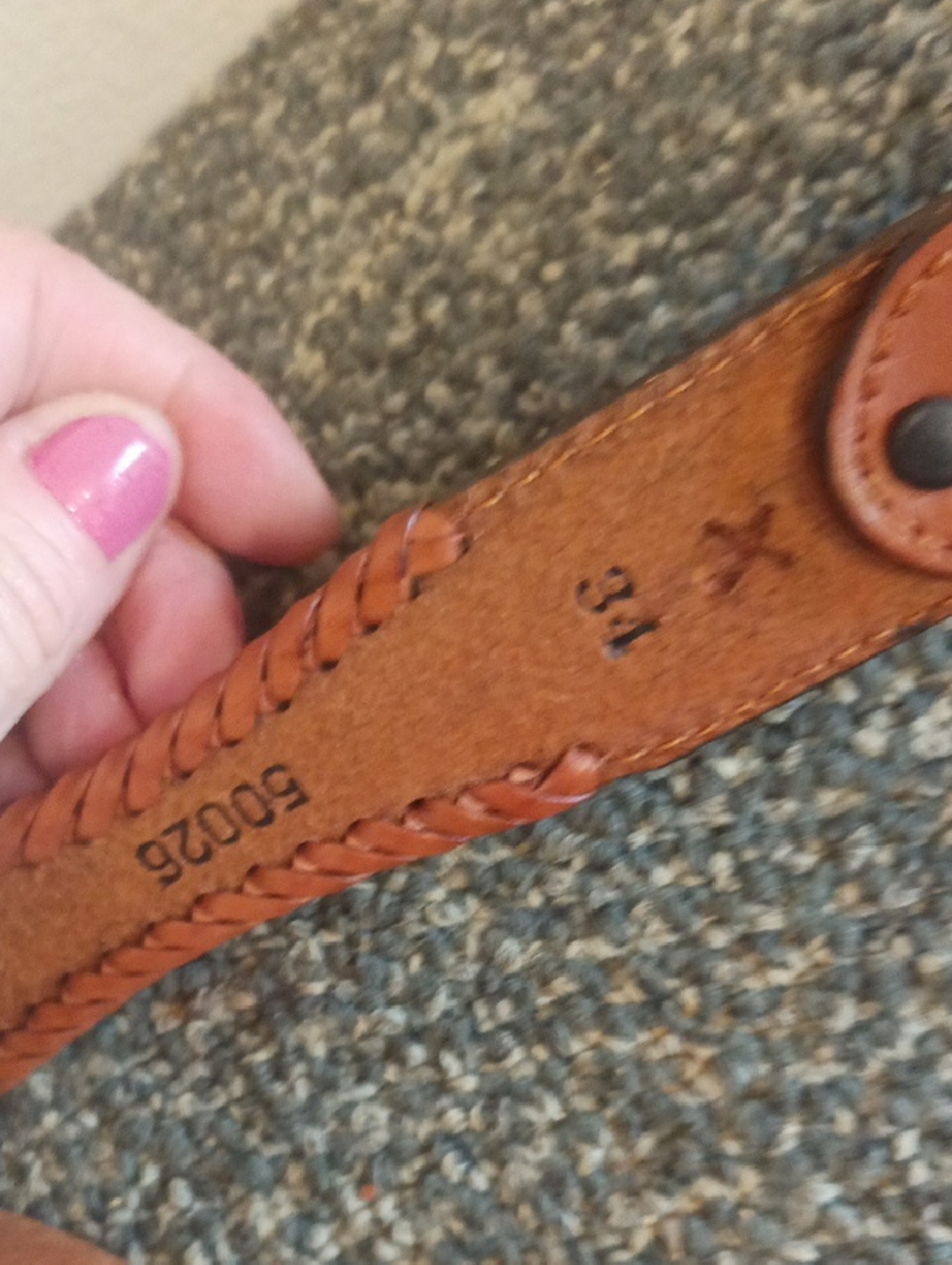 Brown Leather Women's Belt with Decorative Silver Buckle Size 34 - Picture 5 of 7